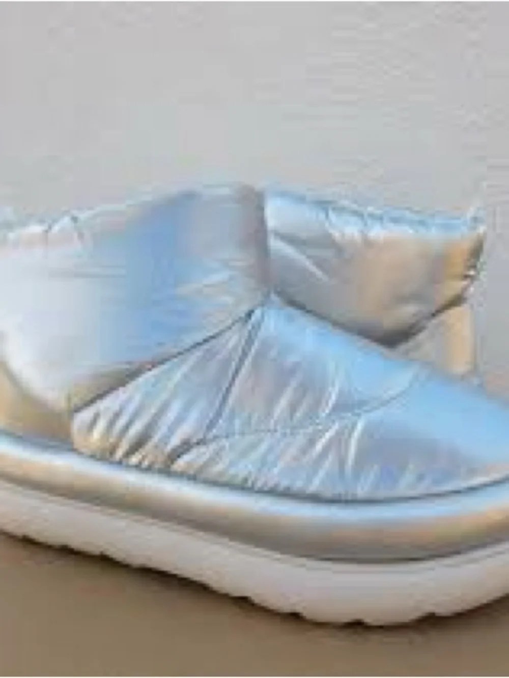 UGG Metallic Silver Quilted Ankle Bootie
